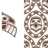 Incorporate Aboriginal Canadian art elements into a seamless tile design focusing on totemic symbols and earthy color palettes concept as Create a seamless tile pattern based on t Clean Pro vector