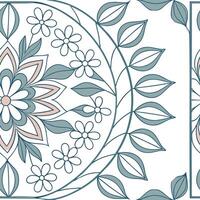 Minimalist floral mandala seamless tile pattern with simple line art and soft pastel colors ideal for serene bedrooms concept as Simple line art floral mandala with soft pastel col Clean Pro vector