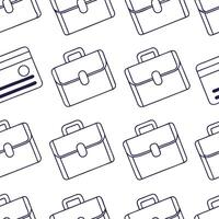 Minimalistic briefcase and credit card icons arranged in a repeatable seamless tile pattern with clean lines and a soft white backdrop symbolizing business and transactions concep Clean Pro vector
