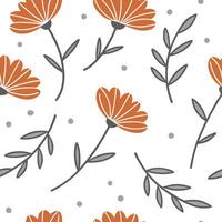 Minimalist marigold seamless tile pattern with simple orange petals and soft grey accents ideal for modern kitchens concept as Simple orange marigold petals and soft grey accents c Clean Pro 2 vector