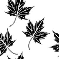 Minimalist monochrome maple leaves seamless pattern with simple lines on white background concept as Simple line monochrome maple leaves creating a minimalist seamless pattern perf Clean Pro vector