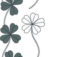 Minimalist Scandinavian clover seamless pattern with clean lines and muted colors on white concept as Minimal color Scandinavian clovers with clean lines creating a simple seamless Clean Pro vector