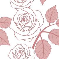 Minimalist rose seamless tile pattern with simple white roses and subtle grey accents ideal for modern bathrooms concept as Simple white roses and subtle grey accents create minima Clean Pro vector