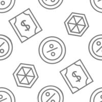 Minimalist seamless tiles with geometric currency and discount icons concept as A clean and minimalist seamless tile design featuring geometric icons of various currencies and disc Clean Pro vector