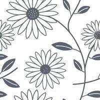 Minimalist sunflower seamless tile pattern with simple yellow blooms and soft grey accents ideal for modern kitchens concept as Simple yellow sunflower blooms and soft grey accents Clean Pro vector