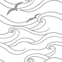 Minimalist summer waves seamless pattern with soft flowing waves and neutral tones for subtle coastal designs concept as Neutral toned summer wave pattern with soft flowing waves i Clean Pro vector