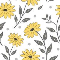 Minimalist sunflower seamless tile pattern with simple yellow blooms and soft grey accents ideal for modern kitchens concept as Simple yellow sunflower blooms and soft grey accents Clean Pro 2 vector