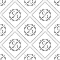 Minimalist tiles with geometric currency and discount patterns concept as A seamless minimalist tile pattern featuring geometric designs of currency symbols and discount motifs Th Clean Pro vector
