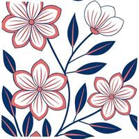 Modern abstract blossom seamless tile pattern with bold floral lines and vibrant colors for contemporary artistic spaces concept as Bold floral lines and vibrant colors create mode Clean Pro vector
