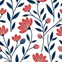 Modern abstract wildflowers seamless tile pattern with bold floral lines and vibrant colors for contemporary artistic spaces concept as Bold floral lines and vibrant colors create Clean Pro vector