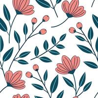 Modern botanical illustration seamless tile pattern with abstract floral shapes and vibrant colors for contemporary artistic spaces concept as Abstract floral shapes and vibrant co Clean Pro vector