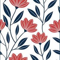 Modern botanical seamless tile pattern with abstract flower forms and bold color contrasts for statement walls concept as Abstract flower forms with bold color contrasts create mod Clean Pro vector