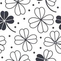 Modern geometric clover seamless pattern with abstract shapes and white balance on white concept as Abstract geometric clovers with modern shapes forming a unique seamless pattern Clean Pro vector