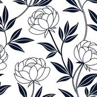 Modern geometric peony seamless pattern with abstract shapes and white balance on white concept as Abstract geometric peonies with modern shapes forming a unique seamless pattern p Clean Pro vector