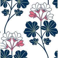 Modern geometric geranium seamless pattern with abstract shapes and white balance on white concept as Abstract geometric geraniums with modern shapes forming a unique seamless patt Clean Pro vector