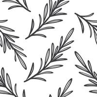Modern herb seamless tile pattern with sleek rosemary branches and monochrome palette ideal for contemporary kitchens concept as Sleek rosemary branches and monochrome palette crea Clean Pro vector