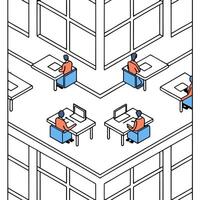 Modern team collaborating on digital projects in a glossy office environment copy space on left concept as A modern team collaboratively working on digital projects within a glossy Clean Pro vector