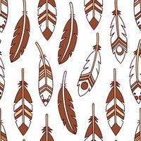 Native American feather and arrow seamless tile pattern with earthy tones and traditional symbols concept as Earthy tones showcase Native American feathers and arrows in seamless t Clean Pro vector