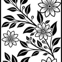 Monochrome floral seamless tile pattern with black and white botanical elements for timeless and versatile design concept as Black and white botanical elements create monochrome fl Clean Pro vector