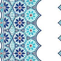 Moroccan Zellige Patterns seamless tile pattern with vibrant blues and intricate geometric designs for exotic home decor concept as Vibrant blue Moroccan zellige patterns and intri Clean Pro vector