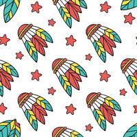 Native folklore characters and symbolic motifs seamless tile pattern with vibrant colors concept as Vibrant colors highlight native folklore characters and symbolic motifs in seaml Clean Pro vector
