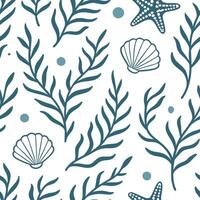 Nautical seamless tile pattern with marine inspired floral motifs and oceanic color scheme for coastal homes concept as Marine inspired floral motifs with oceanic colors create nau Clean Pro 2 vector