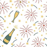 New Year seamless pattern with fireworks sparkling stars and celebratory confetti for a festive New Year Eve look concept as Vibrant New Year pattern featuring fireworks stars and Clean Pro vector