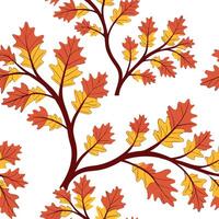 Oak tree seamless tile pattern with detailed branches and rich autumn colors for classic home decor concept as Detailed oak tree branches in rich autumn colors arranged seamlessly Clean Pro vector