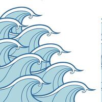 Peaceful summer waves seamless pattern with smooth rolling waves and soft blue hues for a serene beach mood concept as Serene beach mood with smooth rolling waves and soft blue hue Clean Pro vector