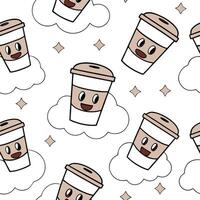 People with Floating Coffee Cups and Joyful Expressions concept as A group of people holding floating coffee cups with joyful expressions set against a fantastical background offer Clean Pro 2 vector