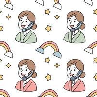People with Enchanted Conference Phones and Joyful Expressions concept as A group of people using enchanted conference phones with joyful expressions set against a whimsical backgr Clean Pro vector