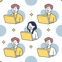 People with Floating File Folders and Joyful Faces concept as A group of people using floating file folders with joyful faces set against a dreamy background offering ample space f Clean Pro vector