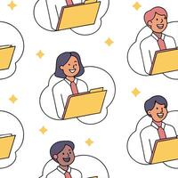 People with Floating File Folders and Joyful Faces concept as A group of people using floating file folders with joyful faces set against a dreamy background offering ample space f Clean Pro 2 vector