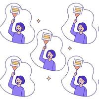 People with Floating Hiring Invitations and Joyful Faces concept as A group of people holding floating hiring invitations with joyful faces set against a dreamy background offering Clean Pro vector