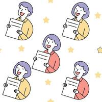 People with Floating Order Forms and Joyful Faces concept as A group of people holding floating order forms with joyful faces set against a dreamy background offering ample space f Clean Pro vector