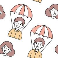 People with Floating Packing Slips and Joyful Faces concept as A group of people holding floating packing slips with joyful faces set against a dreamy background offering ample spa Clean Pro 2 vector