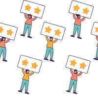 People with Floating Review Charts and Joyful Expressions concept as A group of people holding floating review charts with joyful expressions set against a dreamy background offeri Clean Pro 2 vector
