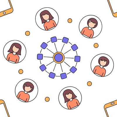 People with Watercolor Business Partnerships and Smartphones concept as A group of people forming watercolor business partnerships with smartphones set against a dreamy background Clean Pro 2