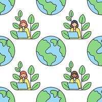 People with Watercolor Earth and Environmental Data concept as A group of people analyzing watercolor earth and environmental data set against a dreamy background offering ample sp Clean Pro 5 vector
