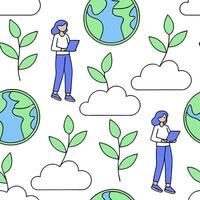 People with Watercolor Earth and Environmental Data concept as A group of people analyzing watercolor earth and environmental data set against a dreamy background offering ample sp Clean Pro 7 vector