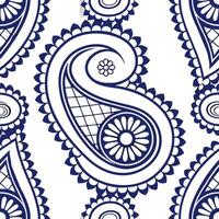Persian paisleys and geometric patterns seamless tile pattern with rich blue hues concept as Rich blue hues highlight Persian paisleys intertwined with geometric patterns in seamle Clean Pro vector