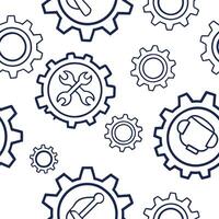 Plain background with AI gears integrating into customer support icons and copy space concept as An image where AI themed gears are integrating into customer support icons on a pla Clean Pro vector