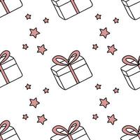 Plain White Gift Box Elements concept as A seamless plain white background featuring a beautifully wrapped gift box symbolizing the joy of giving for New Year 2026 Ideal for addin Clean Pro vector