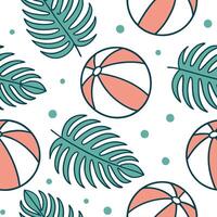Playful summer seamless pattern with beach balls and vibrant tropical colors for a fun sunny atmosphere concept as Fun summer pattern with beach balls and vibrant tropical colors p Clean Pro vector