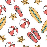 Playful summer seamless pattern with beach balls and vibrant tropical colors for a fun sunny atmosphere concept as Fun summer pattern with beach balls and vibrant tropical colors p Clean Pro 2 vector