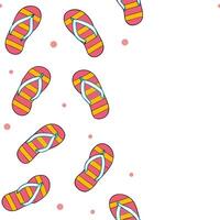 Playful summer flip flops seamless tile pattern with colorful beach footwear scattered on sand concept as Colorful flip flops scattered on soft beach sand create a fun playful seam Clean Pro vector