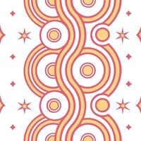 Psychedelic seamless pattern with swirling retro circles in neon colors concept as Design a seamless pattern featuring swirling retro circles in neon colors capturing the psychedel Clean Pro vector