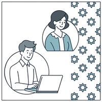 Portrait of team members using neural interface devices for seamless collaboration copy space on right concept as A portrait of team members using neural interface devices for seam Clean Pro vector
