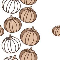 Pumpkin patch seamless tile pattern with various pumpkin sizes and earthy tones for rustic decor concept as Different sizes of pumpkins in earthy tones arranged seamlessly to creat Clean Pro vector
