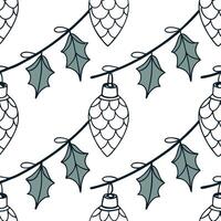 Recycled Glass Christmas Garland concept as A seamless minimal background featuring a repeating pattern of Christmas garlands made from recycled glass symbolizing a sustainable and Clean Pro 2 vector